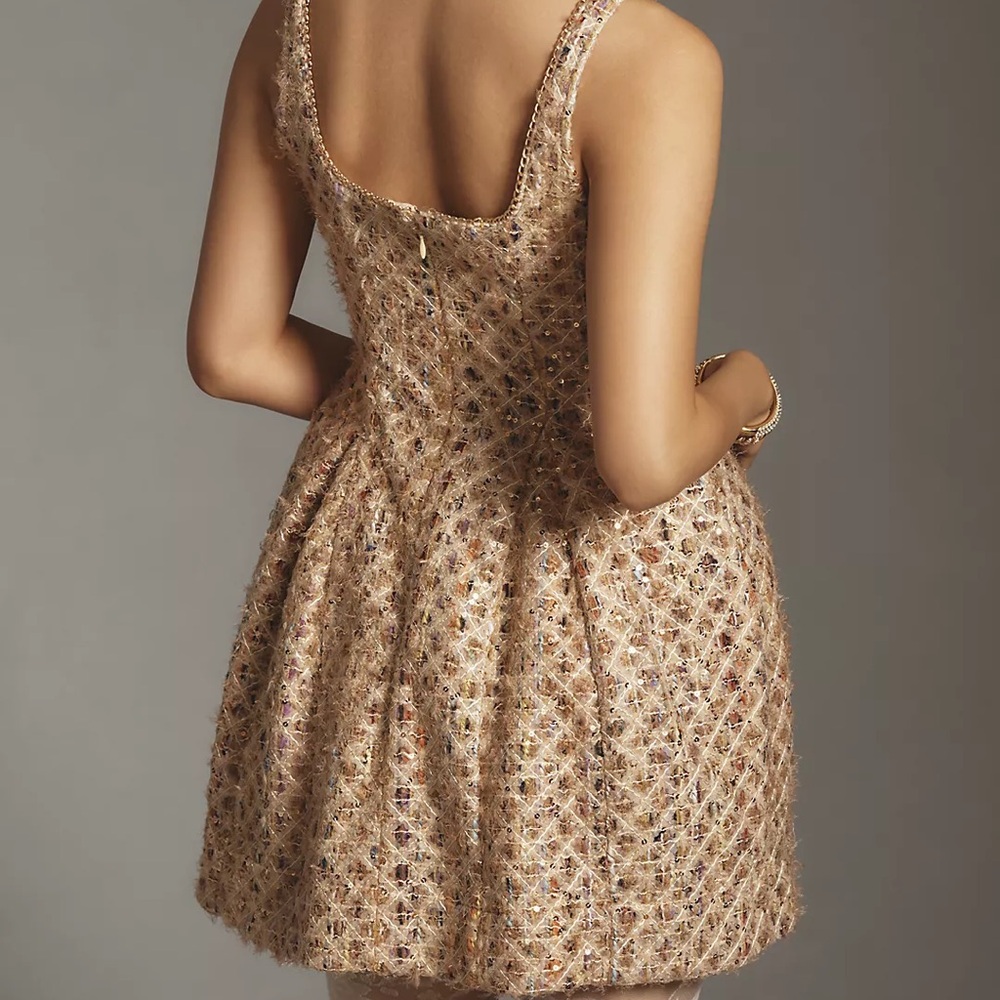 Anthropologie Size 14 Maeve Tweed Fit & Flare Mini Dress - Picture 3 of 5